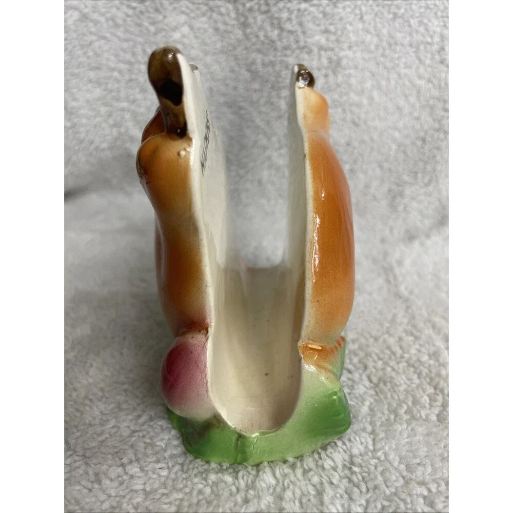Vtg Ucago Japan Pear  Fruit Napkin Holder Ceramic Kitch 1960s MINT